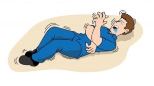 کارتون فرد در حال تشنج